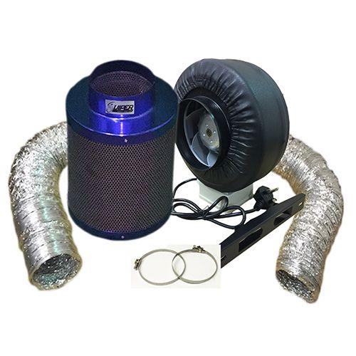 8" HIGH POWER FAN AND 8"/1000 PREMIUM VIPER CARBON FILTER KIT HYDROPONICS 